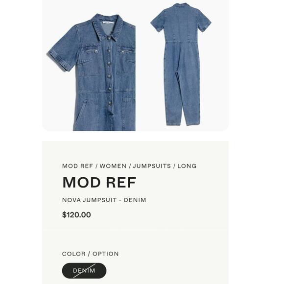 Mod Ref Denim Jumpsuit Coverall Womens Medium Blue Streetwear Skater Gorpcore - Picture 4 of 14